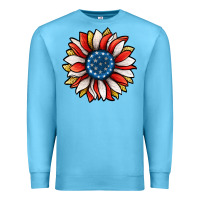 Ocean Blue Patriotic Sunflower Premium Sweatshirt - Jasminsmagicworld