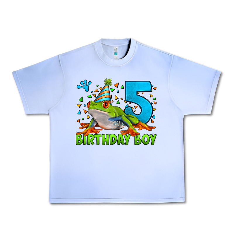 Birthday Boy Frog Age 5 Urban Heavy Tee by LillyAllenDesigns | Teevron