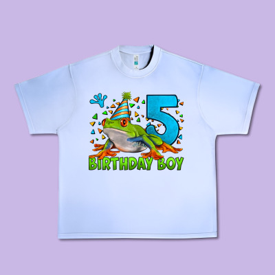 Birthday Boy Frog Age 5 Urban Heavy Tee Designed By Lillyallendesigns
