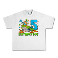 Lunar Rock Birthday Boy Frog Age 5 Urban Heavy Tee - LillyAllenDesigns