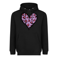 Black Glitter Purple Leopard Heart Heavyweight Hoodie - Jasminsmagicworld