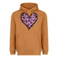 Glitter Purple Leopard Heart Heavyweight Hoodie | Teevron