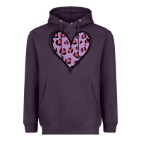 Plum Glitter Purple Leopard Heart Heavyweight Hoodie - Jasminsmagicworld