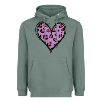 Sage Glitter Purple Leopard Heart Heavyweight Hoodie - Jasminsmagicworld