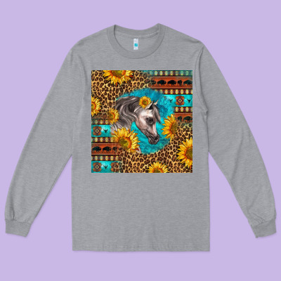 Arabian Horse Long Sleeve Tee Designed By Lillyallendesigns