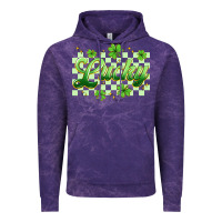 Cloud Purple checkered lucky Vintage Hoodie - Artiststas