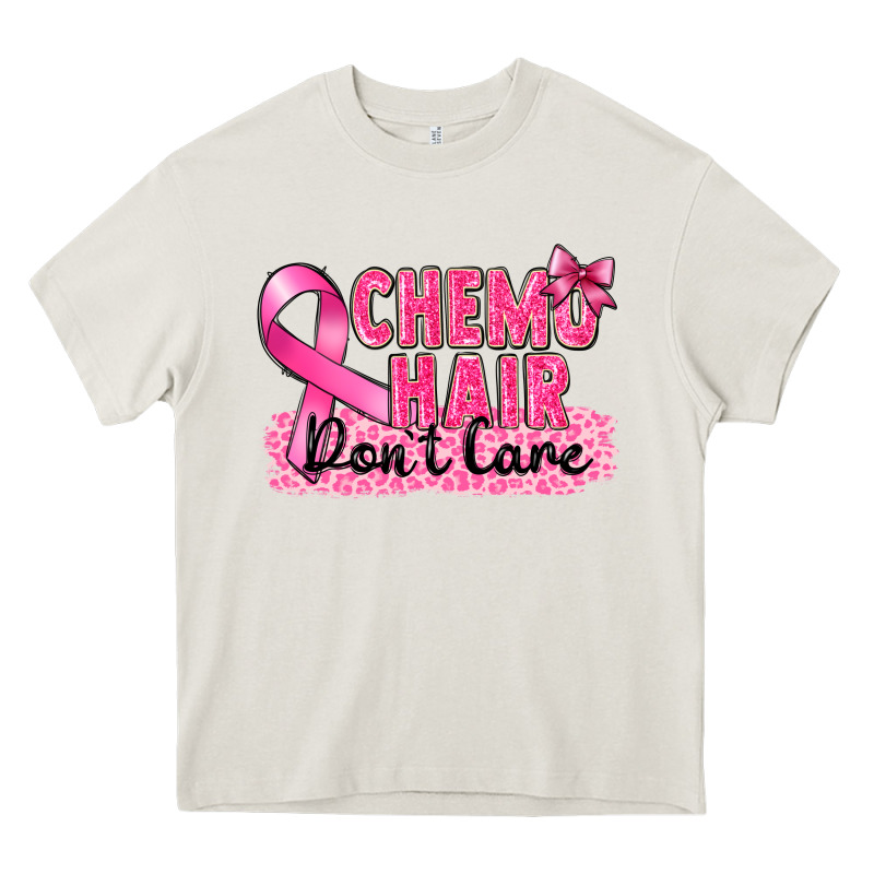 Breast Cancer Chemo Hair Don't Care Heavy Core Tee by FaDigitalArtStudio | Teevron