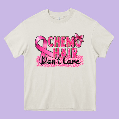Breast Cancer Chemo Hair Don't Care Heavy Core Tee Designed By Fadigitalartstudio
