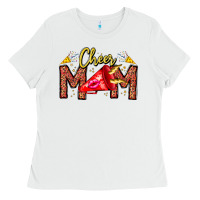 White cheer mom Ladies Tee - CowhideDigitalArt