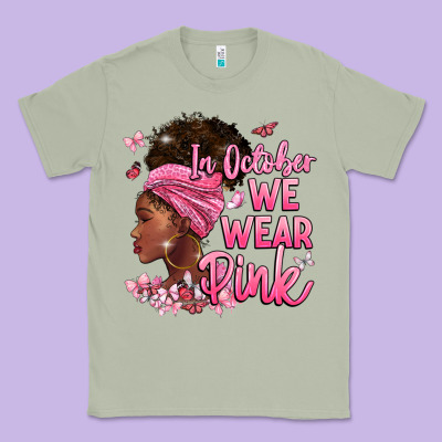 In October We Wear Pink Classic Tee Designed By Barkaloodesign