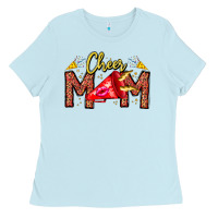 Baby Blue cheer mom Ladies Tee - CowhideDigitalArt