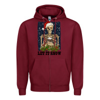 Burgundy let it snow Zipper Hoodie - RanaPortraitStore