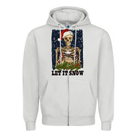 Dove Grey let it snow Zipper Hoodie - RanaPortraitStore