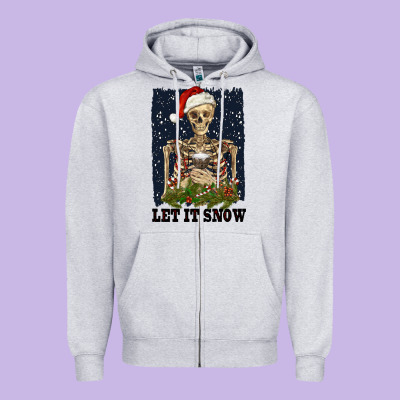 Let It Snow Zipper Hoodie Designed By Ranaportraitstore