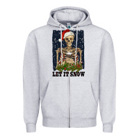 Heather Grey let it snow Zipper Hoodie - RanaPortraitStore