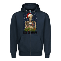 Navy let it snow Zipper Hoodie - RanaPortraitStore