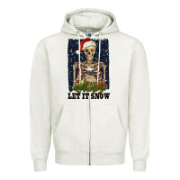 Oatmeal Heather let it snow Zipper Hoodie - RanaPortraitStore