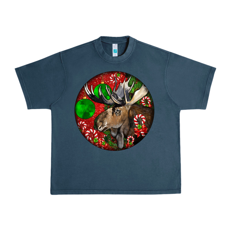 Moose Buck Deer Christmas Urban Heavy Tee by LillyAllenDesigns | Teevron