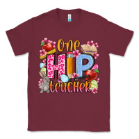 Burgundy Easter Day One hip Teacher Classic Tee - OliviaCreatesArt