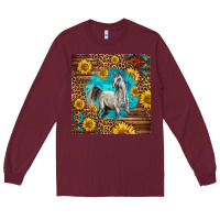 Burgundy arabian horse Long Sleeve Tee - LillyAllenDesigns