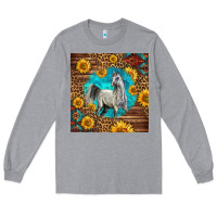 Heather Grey arabian horse Long Sleeve Tee - LillyAllenDesigns