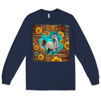 Navy arabian horse Long Sleeve Tee - LillyAllenDesigns