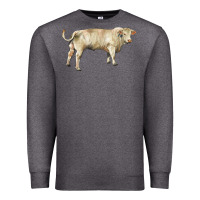 Charcoal Heather charolais bull Premium Sweatshirt - RanaPortraitStore