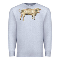 Heather Grey charolais bull Premium Sweatshirt - RanaPortraitStore