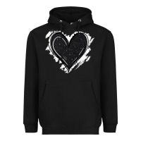 Black black glitter heart Heavyweight Hoodie - Jasminsmagicworld