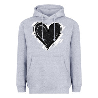 Heather Grey black glitter heart Heavyweight Hoodie - Jasminsmagicworld