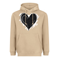 Black Glitter Heart Heavyweight Hoodie | Teevron