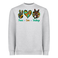 Heather Grey Peace Love Donkeys Heavyweight Sweatshirt - Jasminsmagicworld