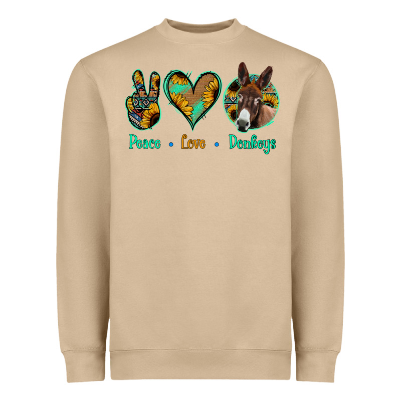 Peace Love Donkeys Heavyweight Sweatshirt by Jasminsmagicworld | Teevron