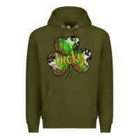 Army Green st. patricks day lucky shamrock Premium Hoodie - BarkalooDesign