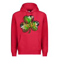 Cardinal st. patricks day lucky shamrock Premium Hoodie - BarkalooDesign