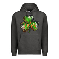 Charcoal Heather st. patricks day lucky shamrock Premium Hoodie - BarkalooDesign
