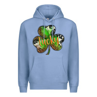 Colony Blue st. patricks day lucky shamrock Premium Hoodie - BarkalooDesign