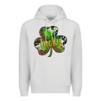 Dove Grey st. patricks day lucky shamrock Premium Hoodie - BarkalooDesign