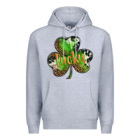 Heather Grey st. patricks day lucky shamrock Premium Hoodie - BarkalooDesign