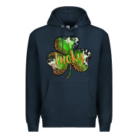 Navy st. patricks day lucky shamrock Premium Hoodie - BarkalooDesign