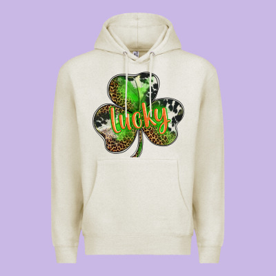 St. Patricks Day Lucky Shamrock Premium Hoodie Designed By Barkaloodesign