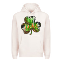 Pale Pink st. patricks day lucky shamrock Premium Hoodie - BarkalooDesign