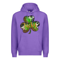 Purple st. patricks day lucky shamrock Premium Hoodie - BarkalooDesign