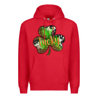 Red st. patricks day lucky shamrock Premium Hoodie - BarkalooDesign