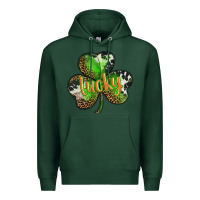 Sports Green st. patricks day lucky shamrock Premium Hoodie - BarkalooDesign