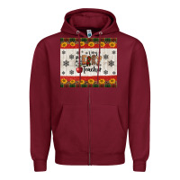 Burgundy very merry teacher Zipper Hoodie - Jasminsmagicworld
