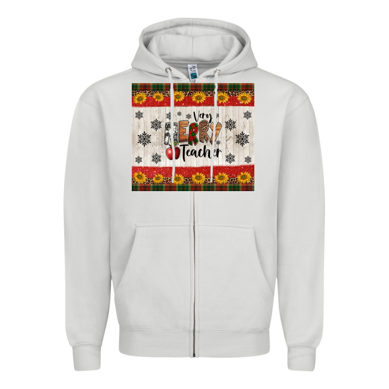 Very Merry Teacher Zipper Hoodie by Jasminsmagicworld | Teevron