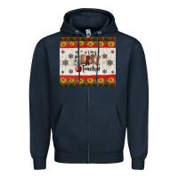 Navy very merry teacher Zipper Hoodie - Jasminsmagicworld
