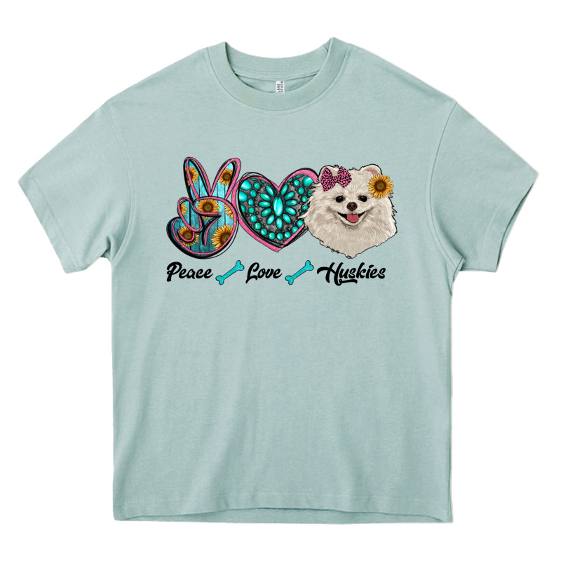 Peace Love Pomeranian Heavy Core Tee by RanaPortraitStore | Teevron