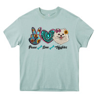 Arona peace love pomeranian Heavy Core Tee - RanaPortraitStore